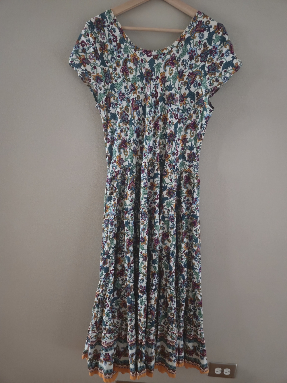 Soft Surroundings Kara Tiered Midi Boho Floral Swing Dress Tiered - Picture 6 of 7